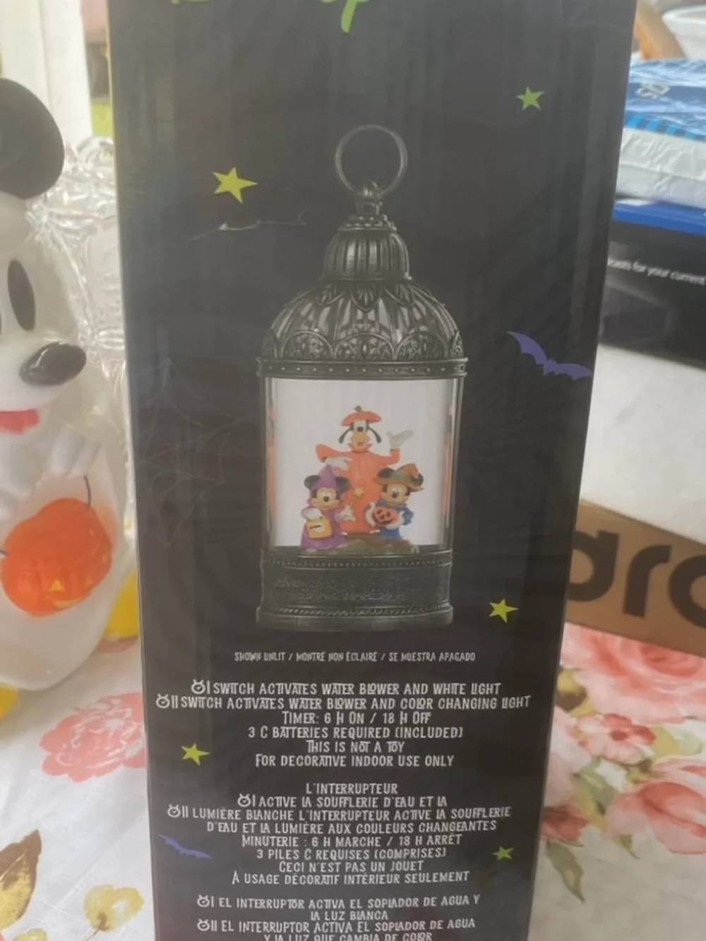 Disney Halloween Lantern with Purple Glow and Character Scene